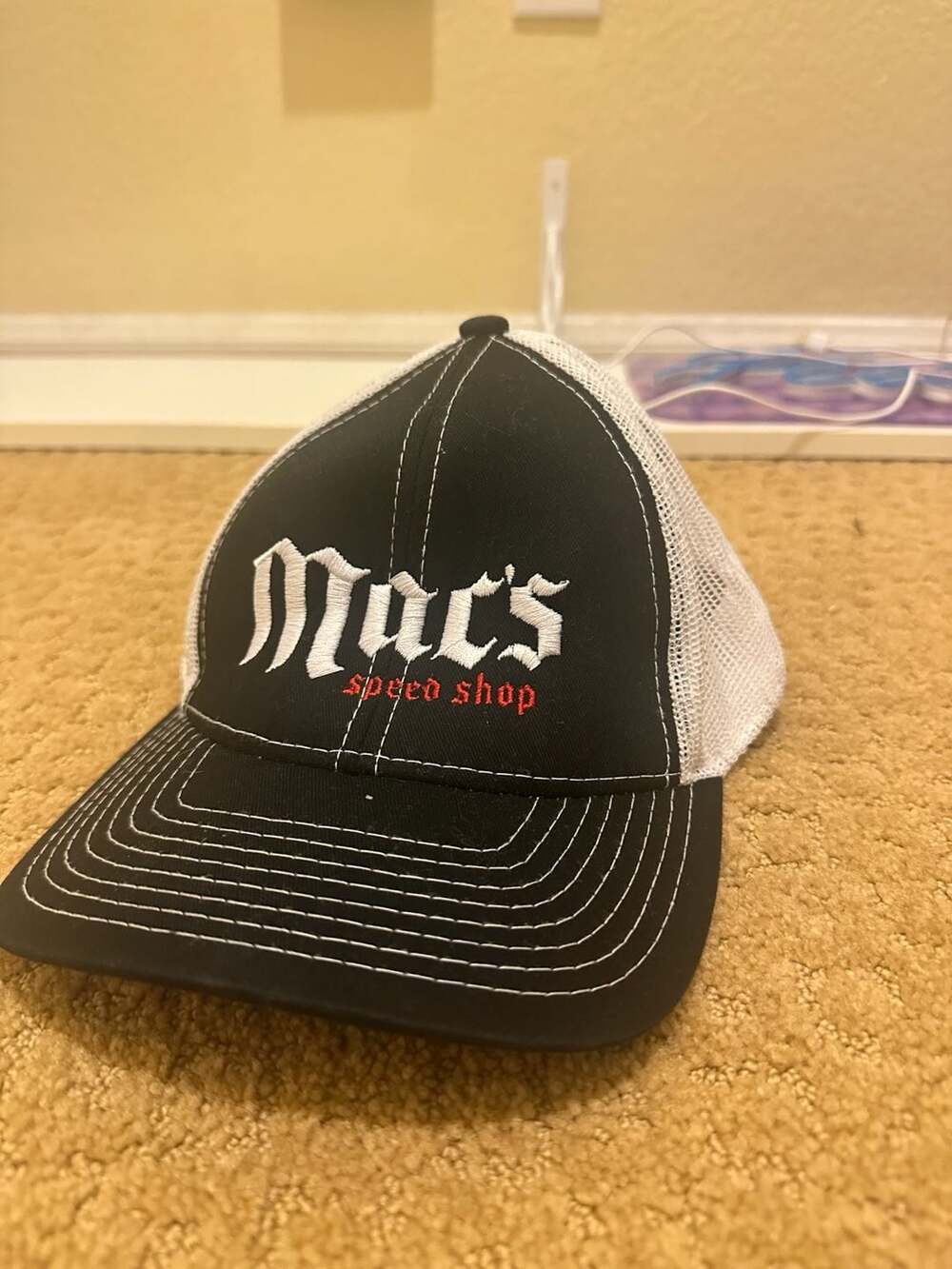 Mac's Speed Shop Embroidered Mesh Back Trucker Hat